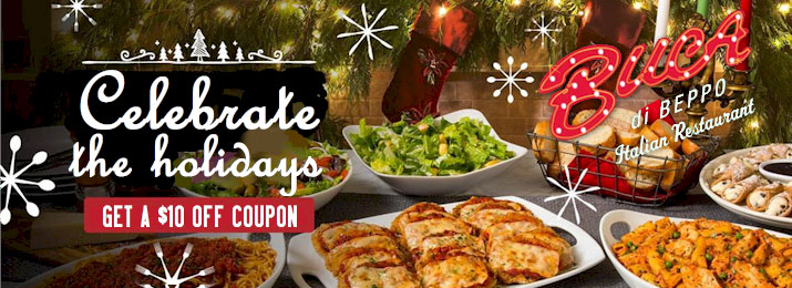 Buca di Beppo Restaurant at Excalibur. Save $10.00 with Mobile-Friendly Coupon