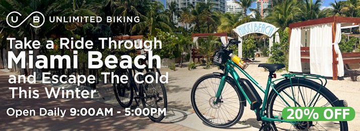 Miami Beach Bike and eBike Rentals. Save 20%